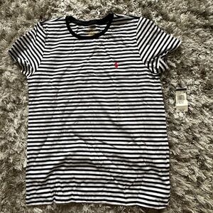 Polo by Ralph Lauren tshirt. Striped black and white. Size XL. NWT